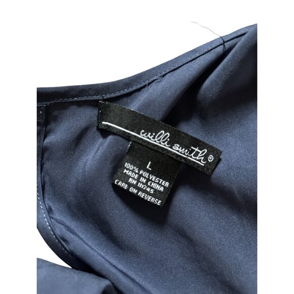 Willi Smith Blouse Womens Large Ruffle Flutter Sleeve Peplum Top Elegant Dressy - Picture 3 of 6